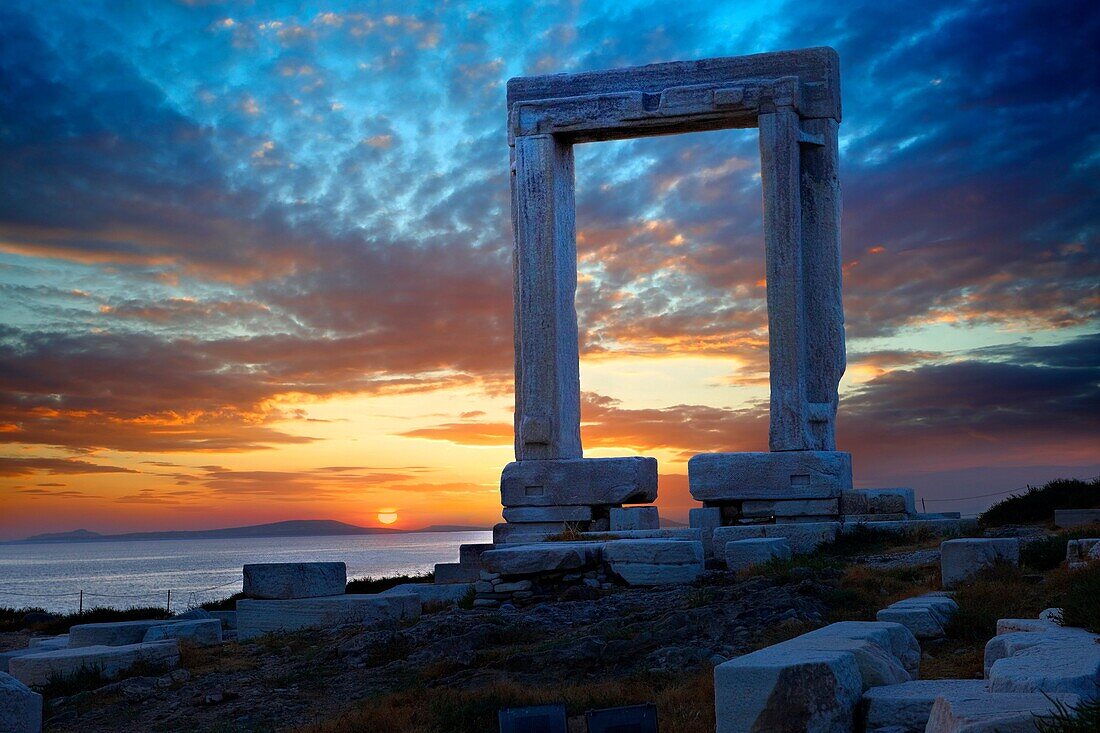 Doorway of the ruins of the Temple of Apollo  Naxos, Greek Cyclades Islands