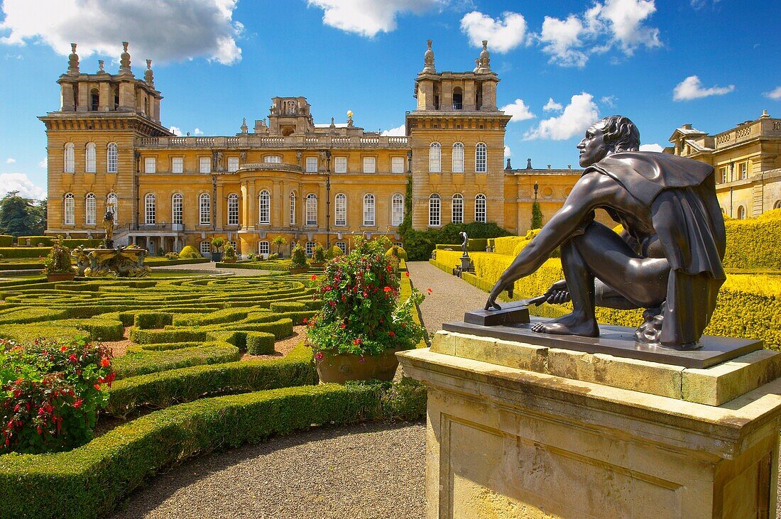 Blenheim Palace Italian Garden with topiary maize - England
