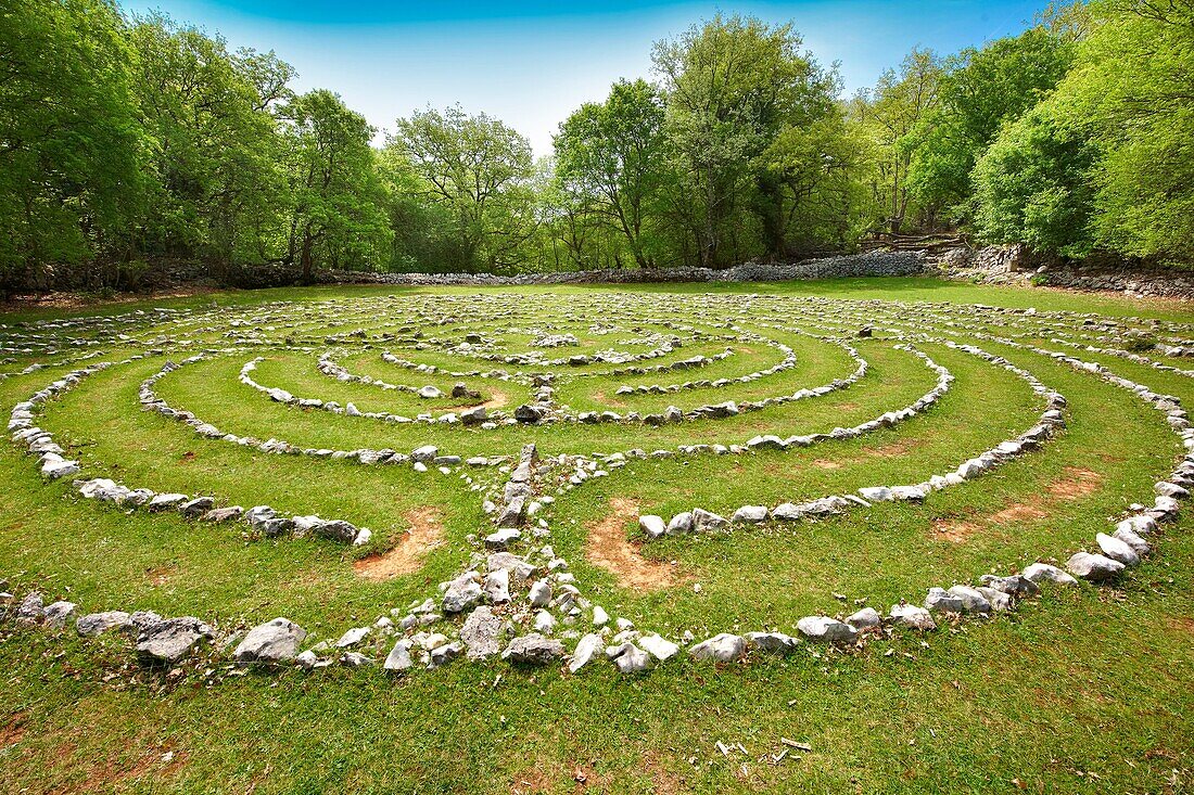 Vesna´s Labyrinth - Replica of a labyrinth found in Notre Dame Cathedral, Tramuntana Forest, Cres Island Croatia