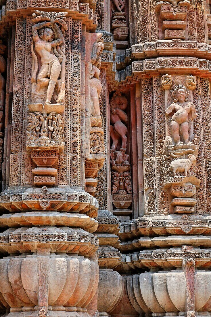 Sculptural detail at the Hindu temple of Brahmeswar Mandir, Bhubaneswar, Orissa, India