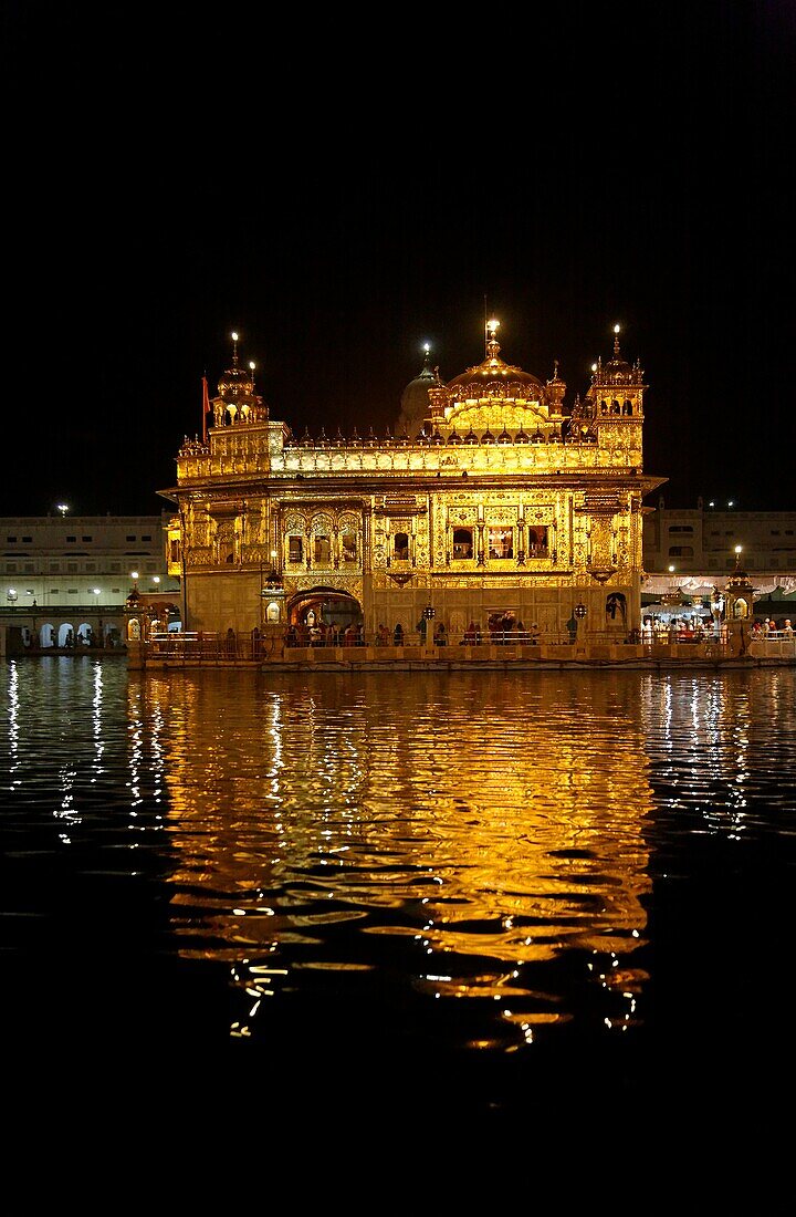 The Golden Temple at night, Amritsar, Punjab, India
