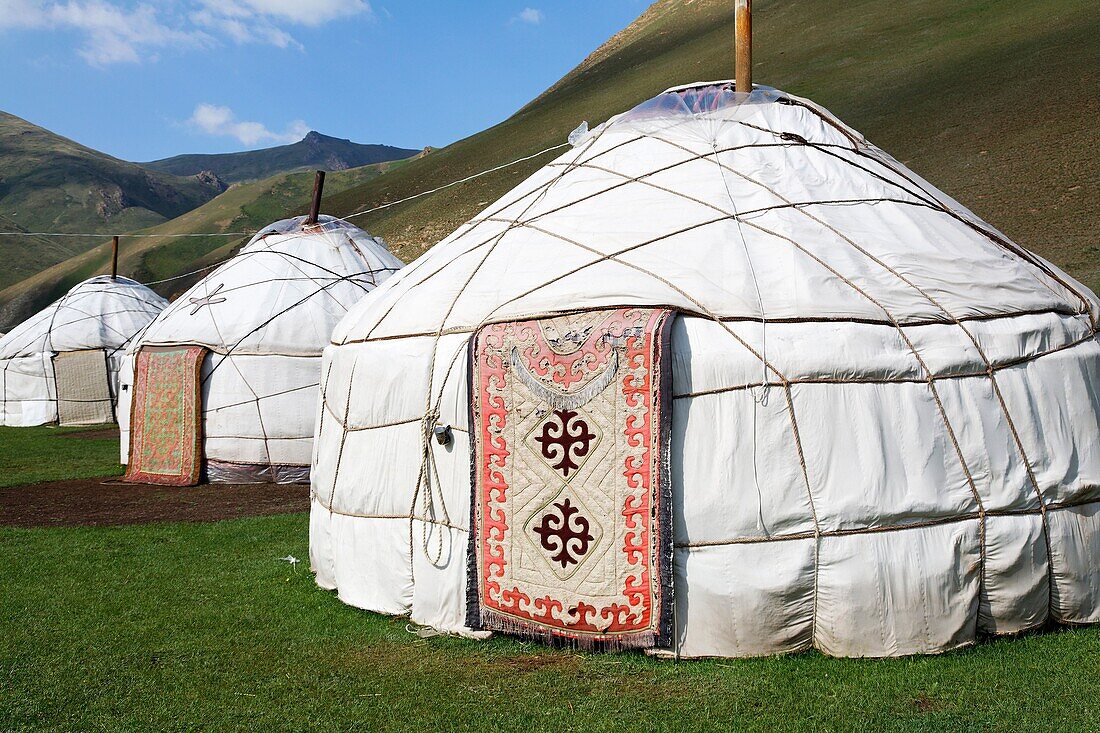 Yurts, Tash Rabat Valley, Kyrgyzstan