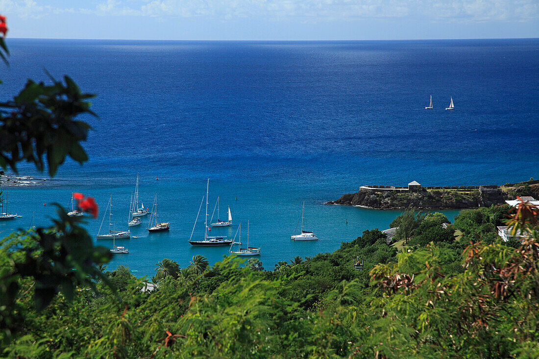 Sailing boats at the English Harbour, Antigua, West Indies, Caribbean, Central America, America