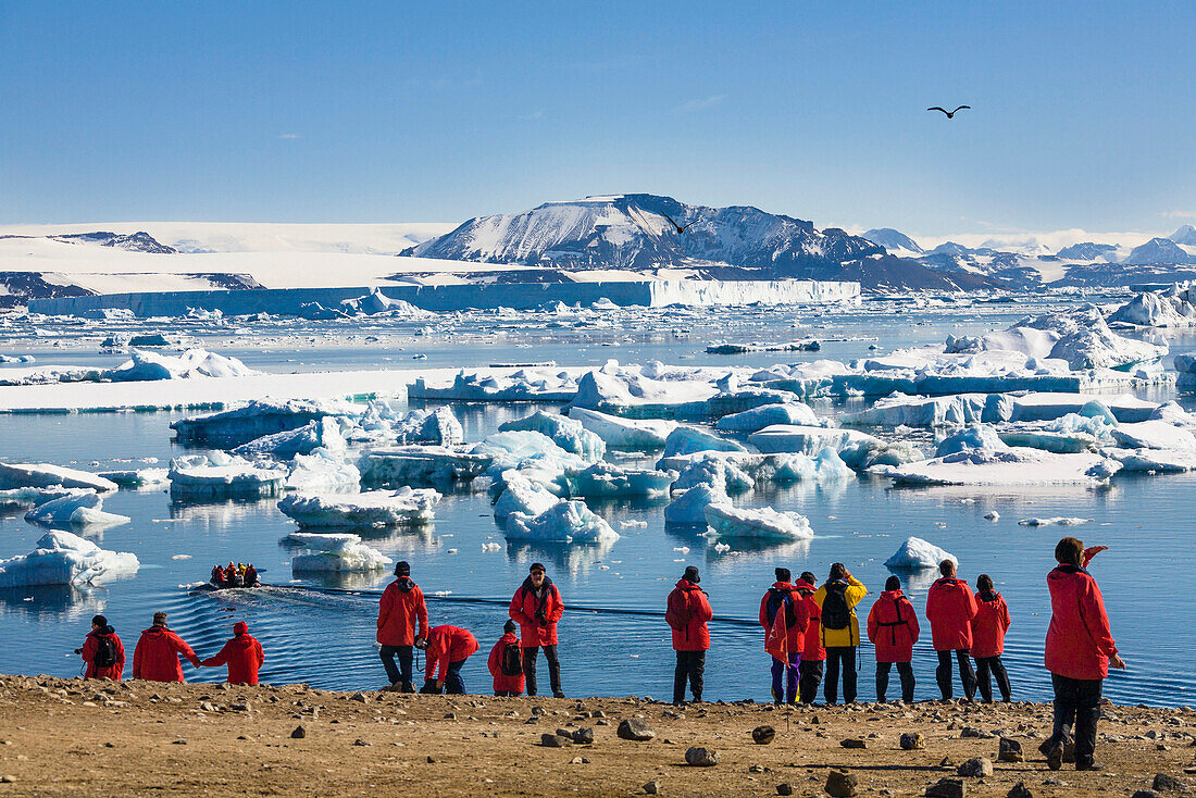 Tourists on Devil Island, Antarctic Sound, Weddell Sea, Southern Ocean, Antarcica