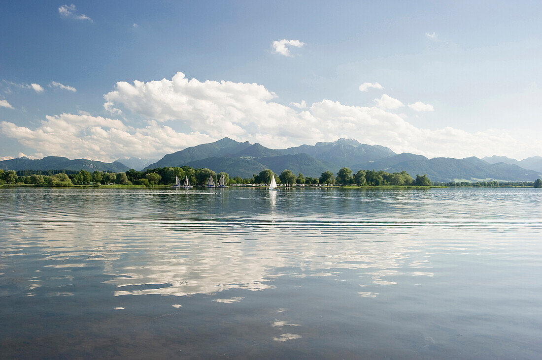 Lake Chiemsee near Uebersee, Chiemsee, Bavaria, Germany