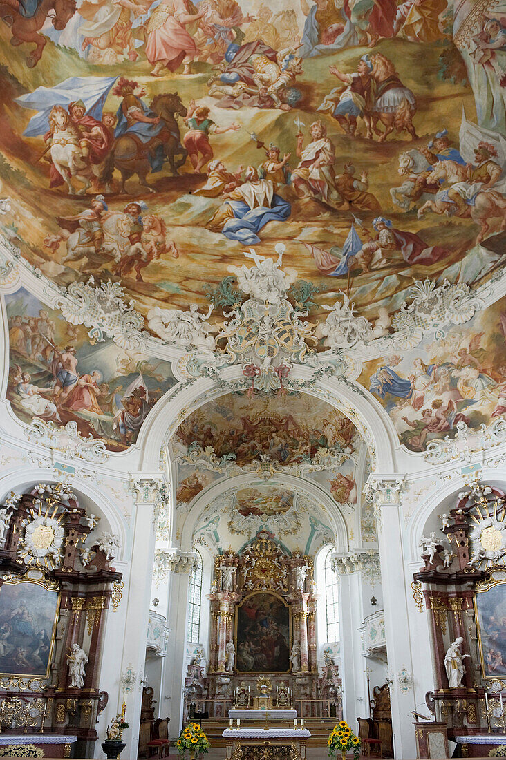 Interior view of the church in Wolfegg, near Ravensburg, Baden-Würtemberg, Germany