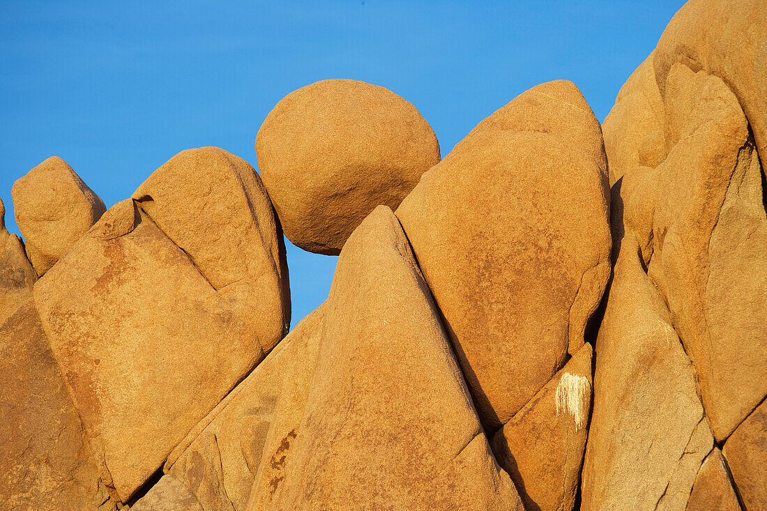 Jumbo Rocks at Joshua Tree National Park in the evening light, Mojave Desert, California, USA, America