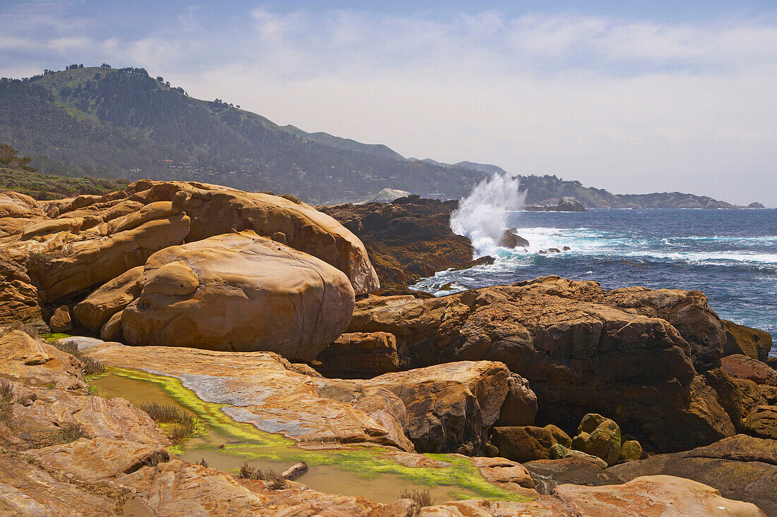 Felsen an der Pazifikküste, Point Lobos State Reserve, Highway 1, Kalifornien, USA, Amerika