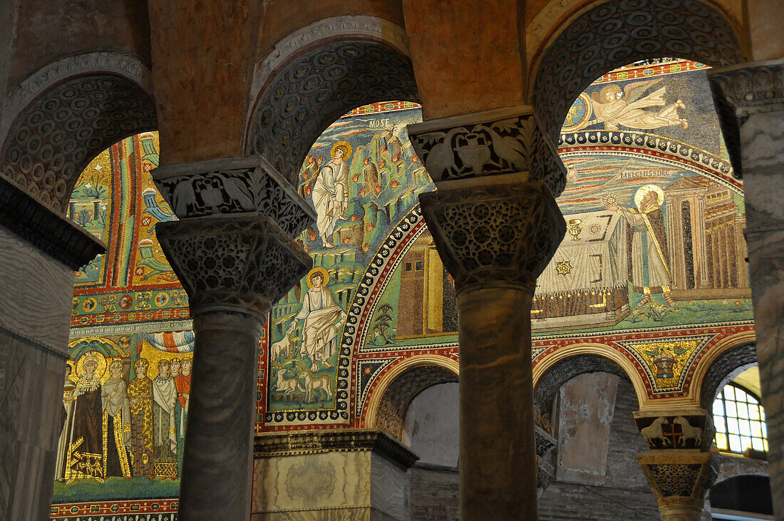 Mosaic art in the Basilica di San Vitale, Ravenna, Emilia-Romagna, Italy