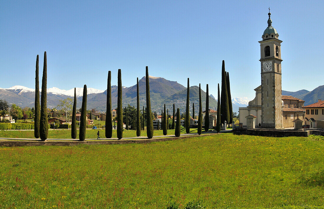 Church of Sant'Abbondio, Gentilino near Lugano at lake Lugano, Ticino, Switzerland