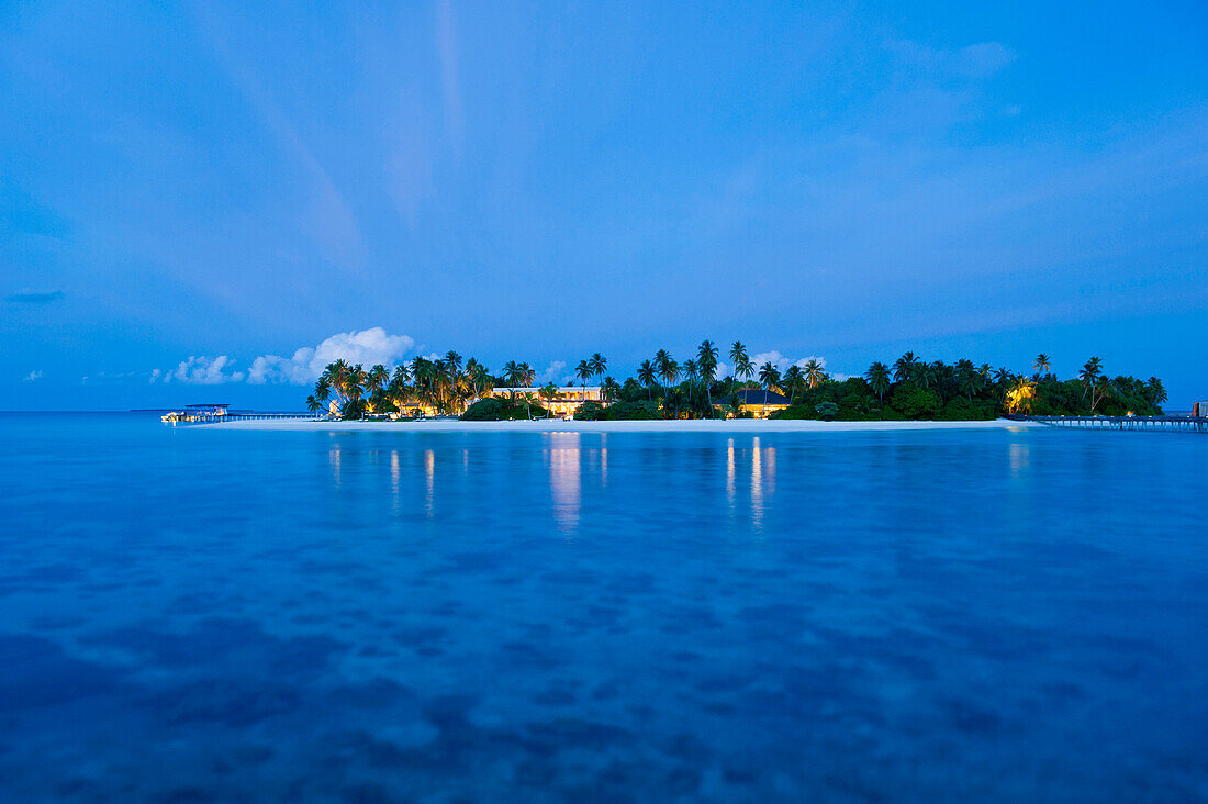 View of island Gaafu Alifu Atoll, North Huvadhoo Atoll, Maldives