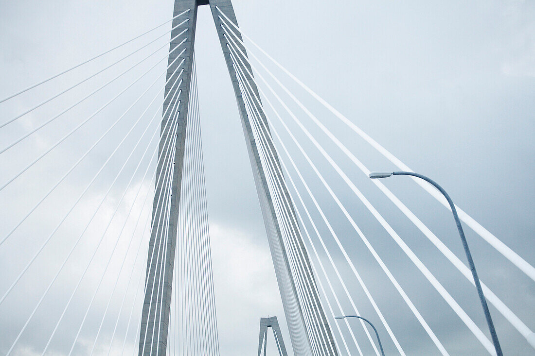 Cooper River Bridge, Detail, Low Angle View, Charleston, South Carolina, USA
