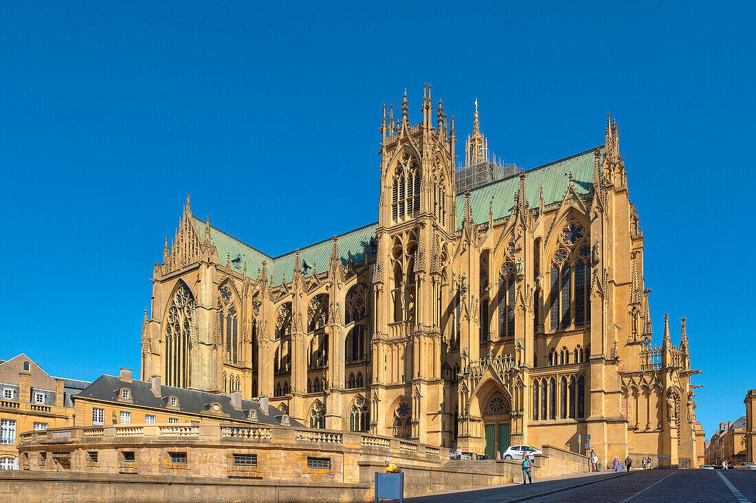 Blick auf die Kathedrale St. Etienne, Metz, Lothringen, Frankreich, Europa