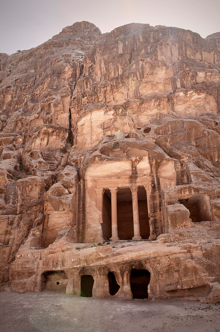 Rock temple at Little Petra, Wadi Musa, Jordan, Middle East, Asia