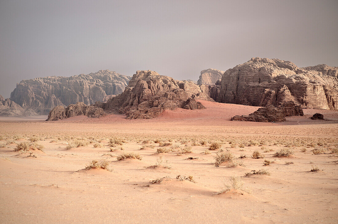 Rocky landscape at Wadi Rum, Jordan, Middle East, Asia