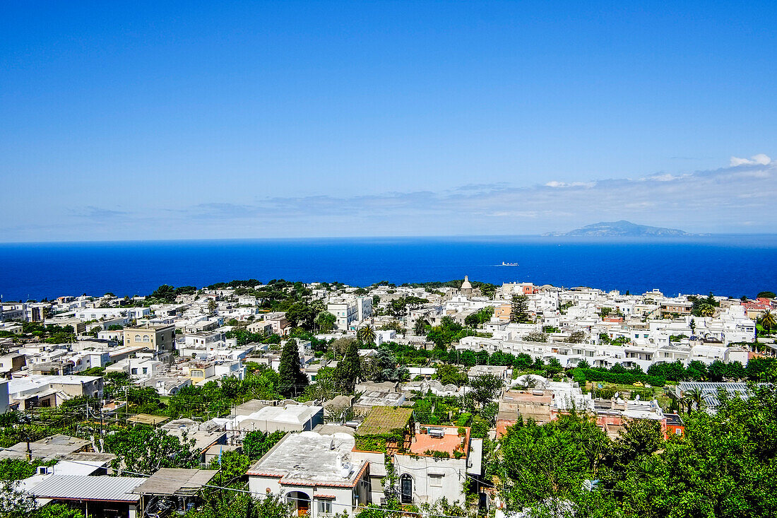 Blick auf Anacapri, Capri, Kampanien, Italien