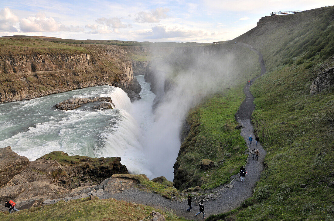 Gullfoss Wasserfälle am Goldenen Zirkel, Island, Europa
