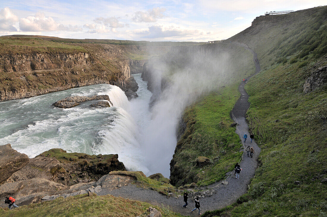 Waterfall Gullfoss at the golden circle, Iceland, Europe