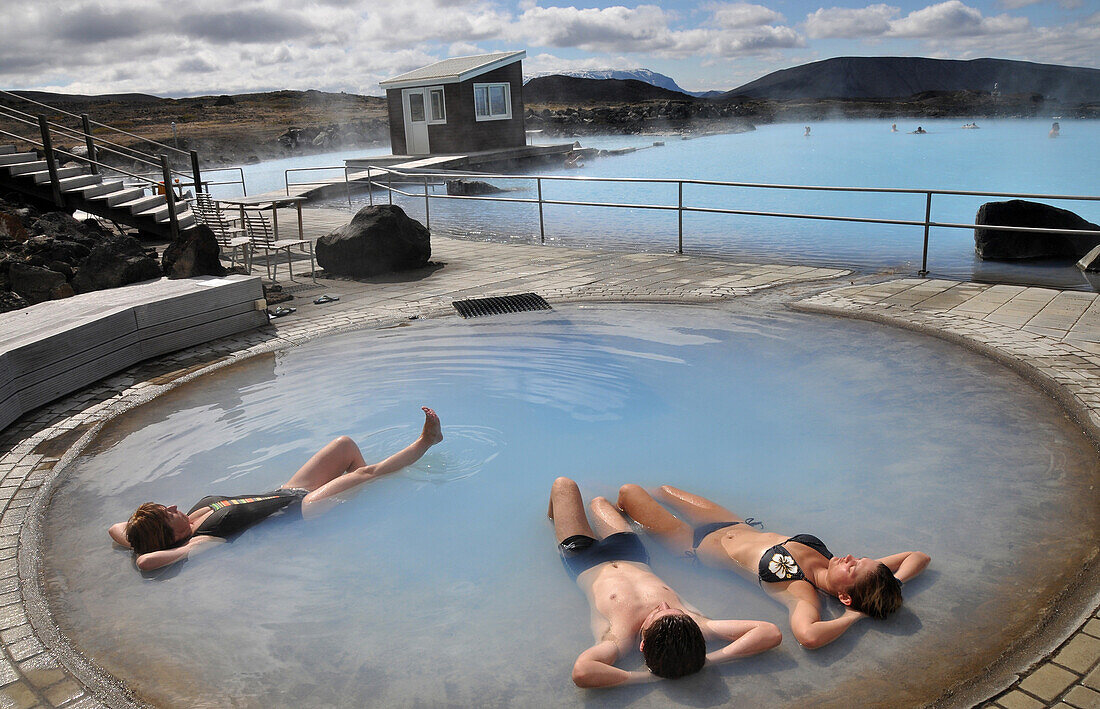 Thermalbath at lake Myvatn, North- Iceland