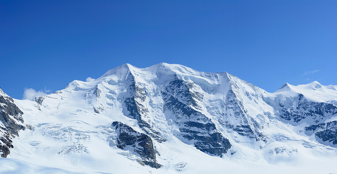 Piz Palue in Winter, Bernina range, Engadin, Grisons, Switzerland