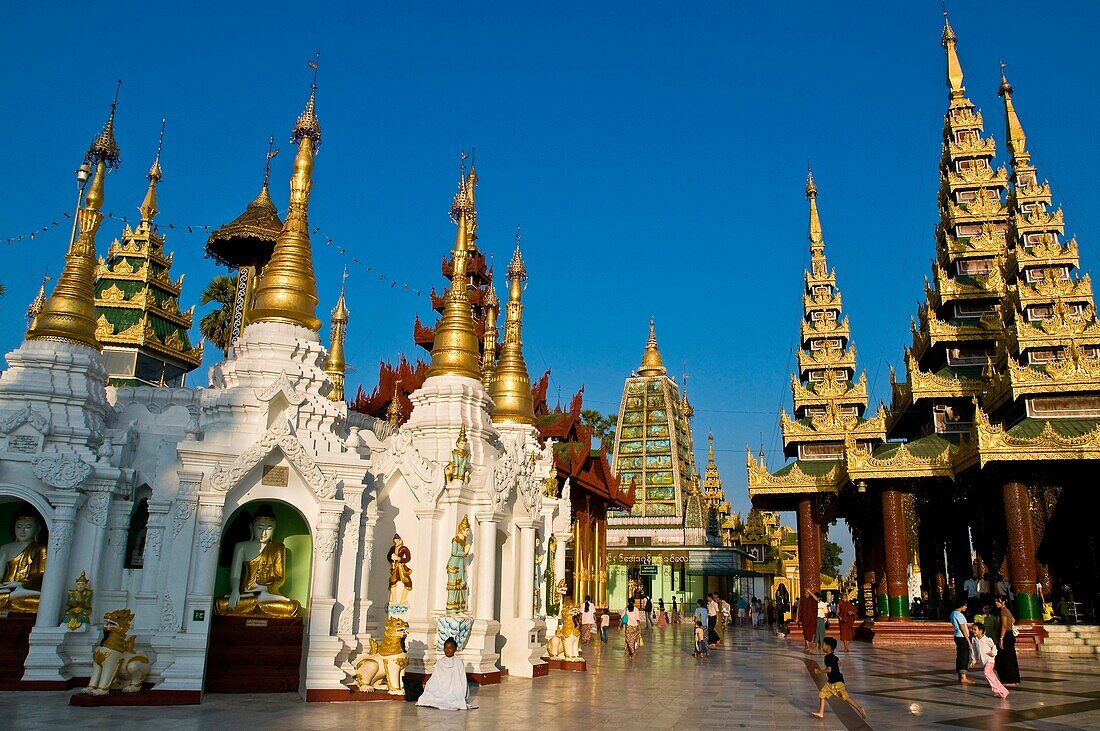 Myanmar (Burma), Yangon State, Yangon capital, Kandawgyi Quarter, People Park, Shwedagon pagoda, Buddhist in meditation