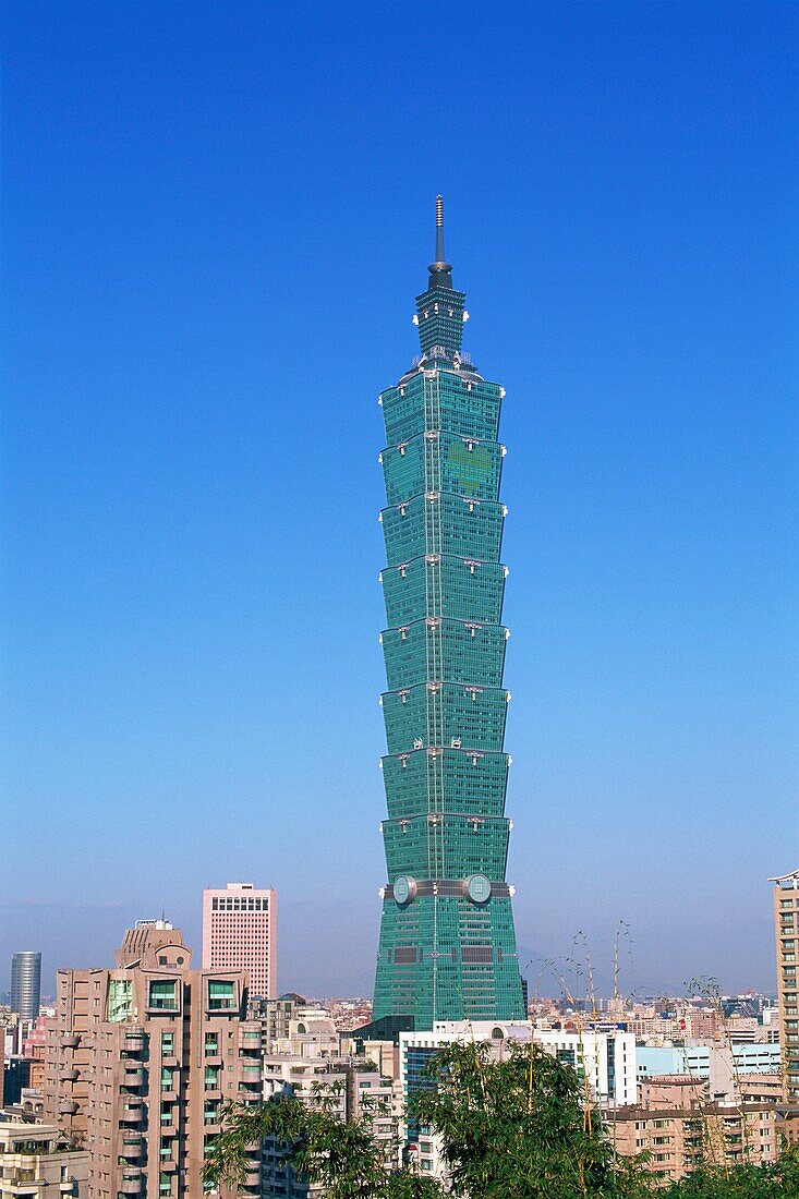 Taiwan,Taipei,City Skyline and Taipei 101 Skyscraper (1667 feet)