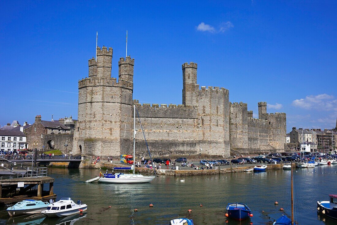 Wales,Gwynedd,Caernarfon Castle