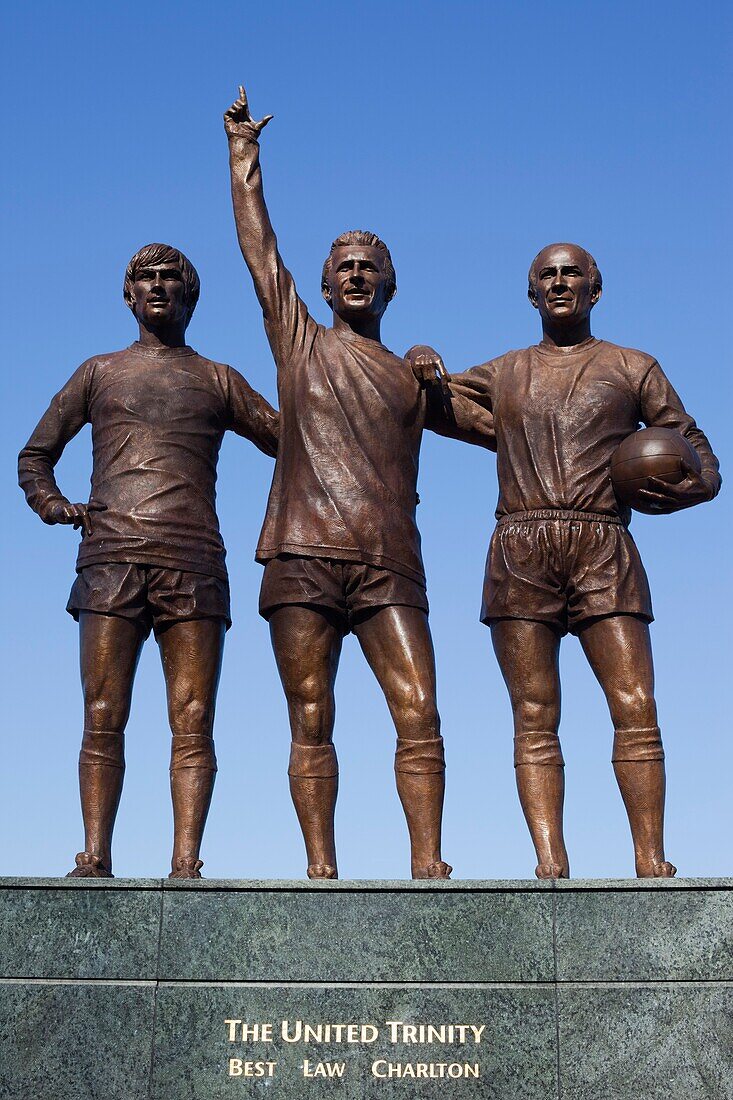 England,Lancashire,Manchester,Salford,Old Trafford Soccer Stadium,United Trinity Statue