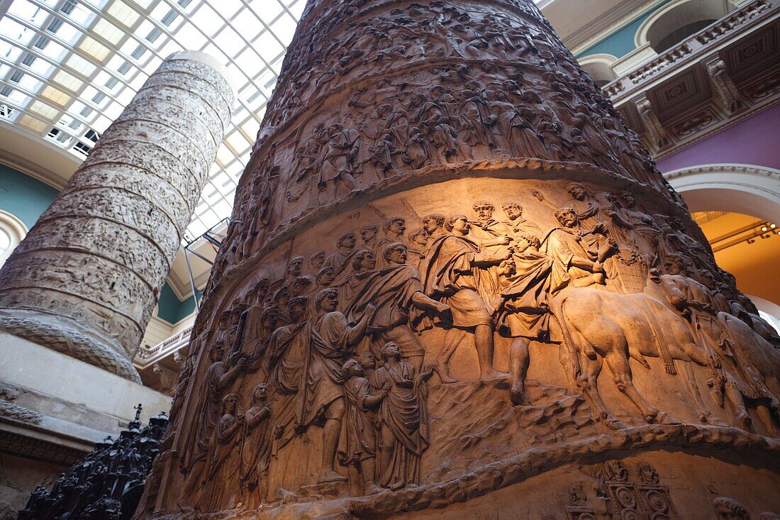 England,London,Victoria and Albert Museum,The Cast Courts,Detail of Trajan's Column