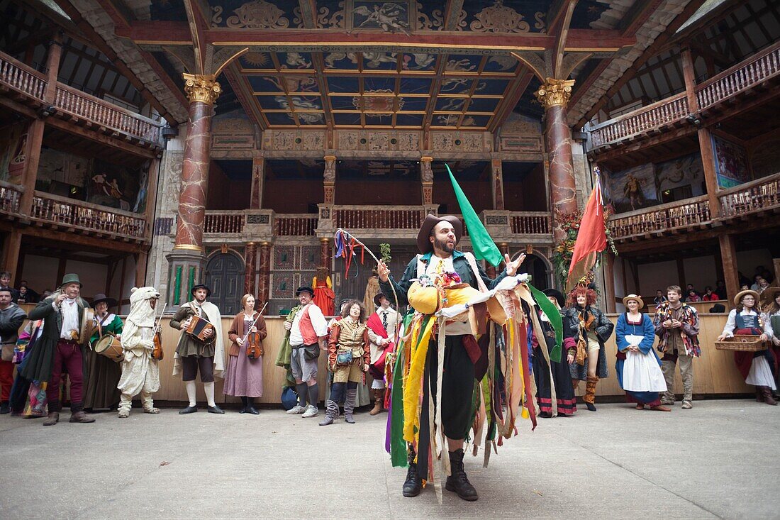 England,London,Southwark,Interior of Shakespeares Globe Theatre