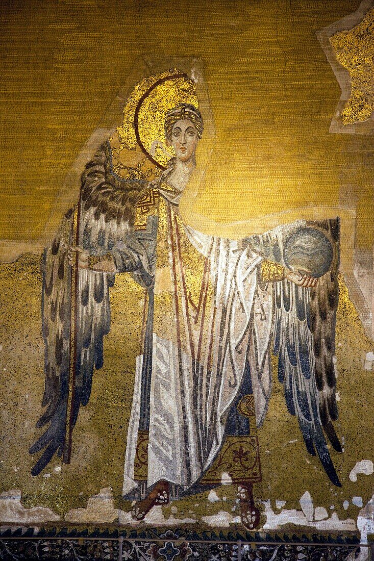 Turkey,Istanbul,Byzantine Religious Mosaic in Hagia Sophia