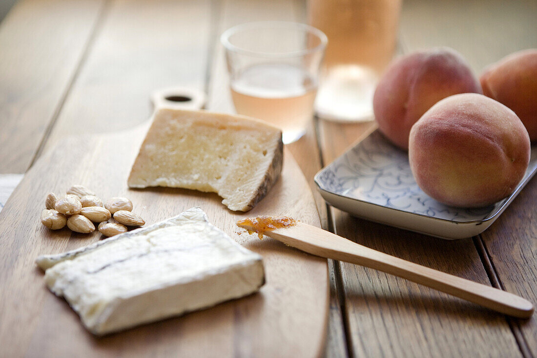 Cheese Plate With Peaches