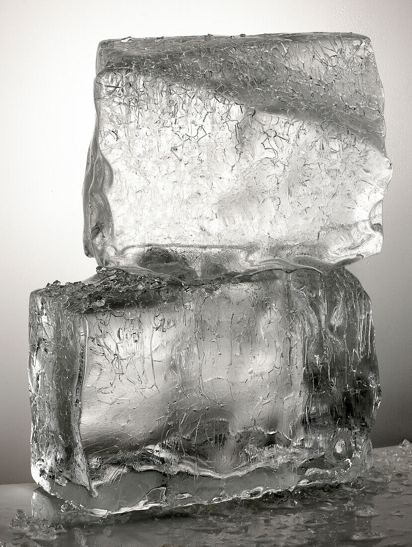Blocks of Ice in Dramatic Lighting