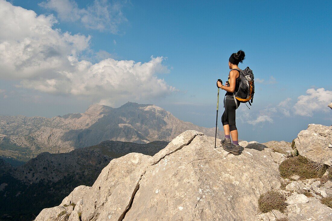 Wanderung auf dem Puig de Massanella, 1365 Meter Escorca Gemeinde Sierra de Tramuntana Mallorca Spanien Balearen