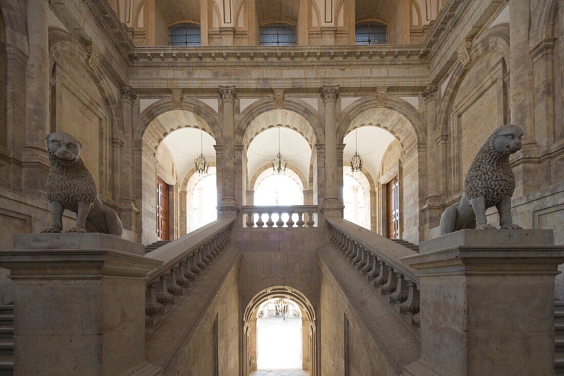 Anaya Palace, stair  Actual Filology School, Salamanca University, Salamanca, Castilla y León, Spain