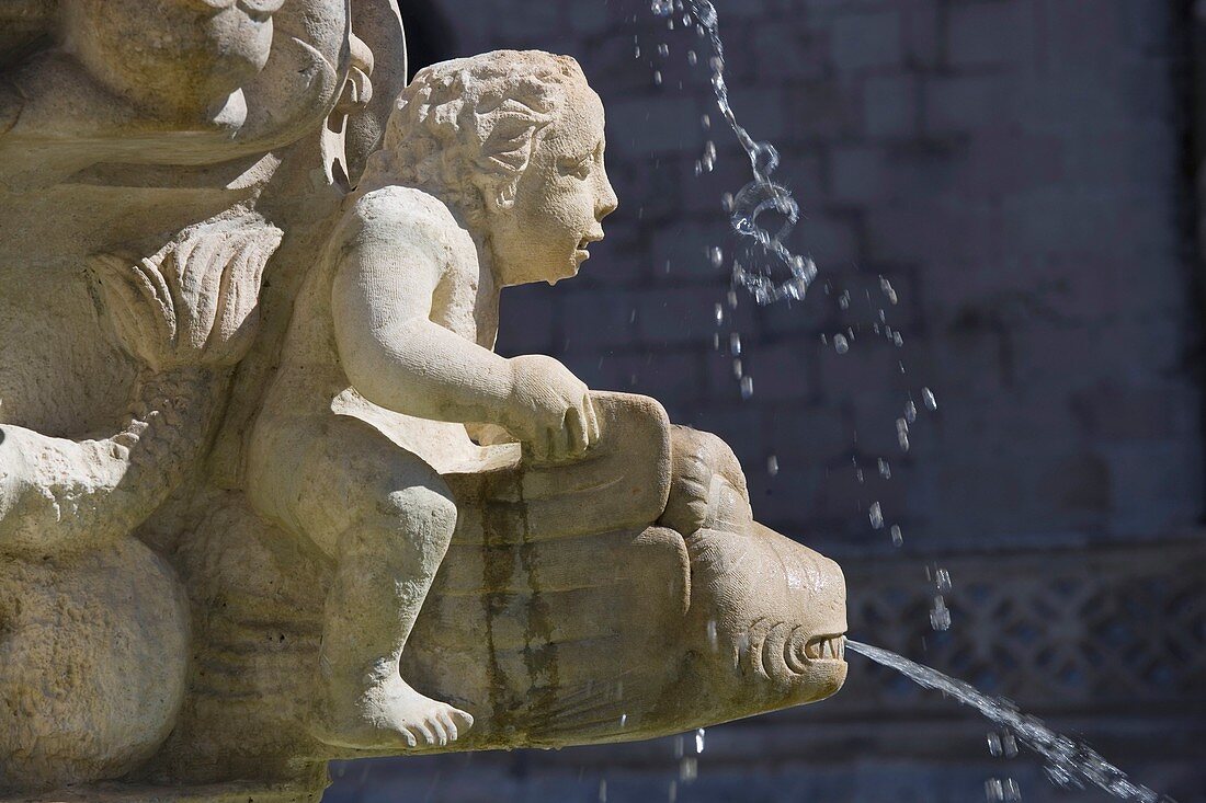 Fountain at Plaza de Santa María, Burgos, Castille-Leon, Spain