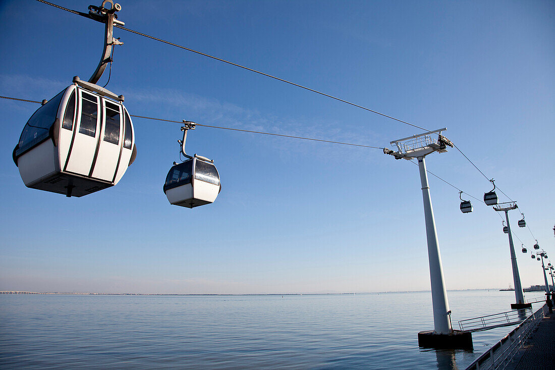Cable-car at Park of Nations, Lisbon, Portugal