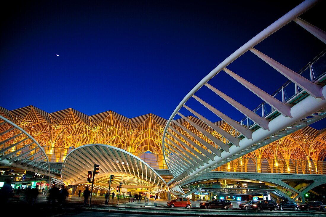 Oriente train station, Parque das Naçoes, Park of the Nations, Lisbon, Portugal, Europe