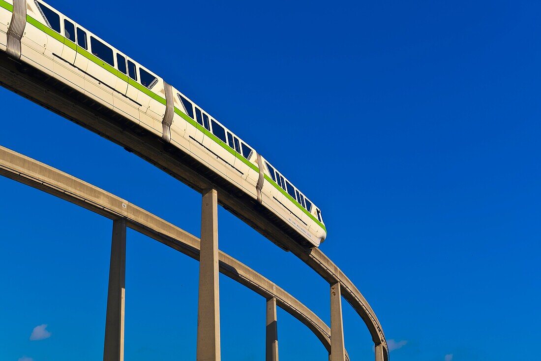 Monorail at Contemporary Resort, Magic Kingdom, Walt Disney World, Orlando, Florida USA