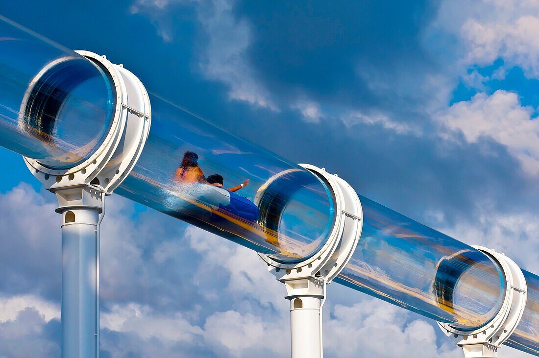 AquaDuck water slide, aboard the cruise ship ´Disney Dream´, Disney Cruise Line, sailing from Florida to the Bahamas