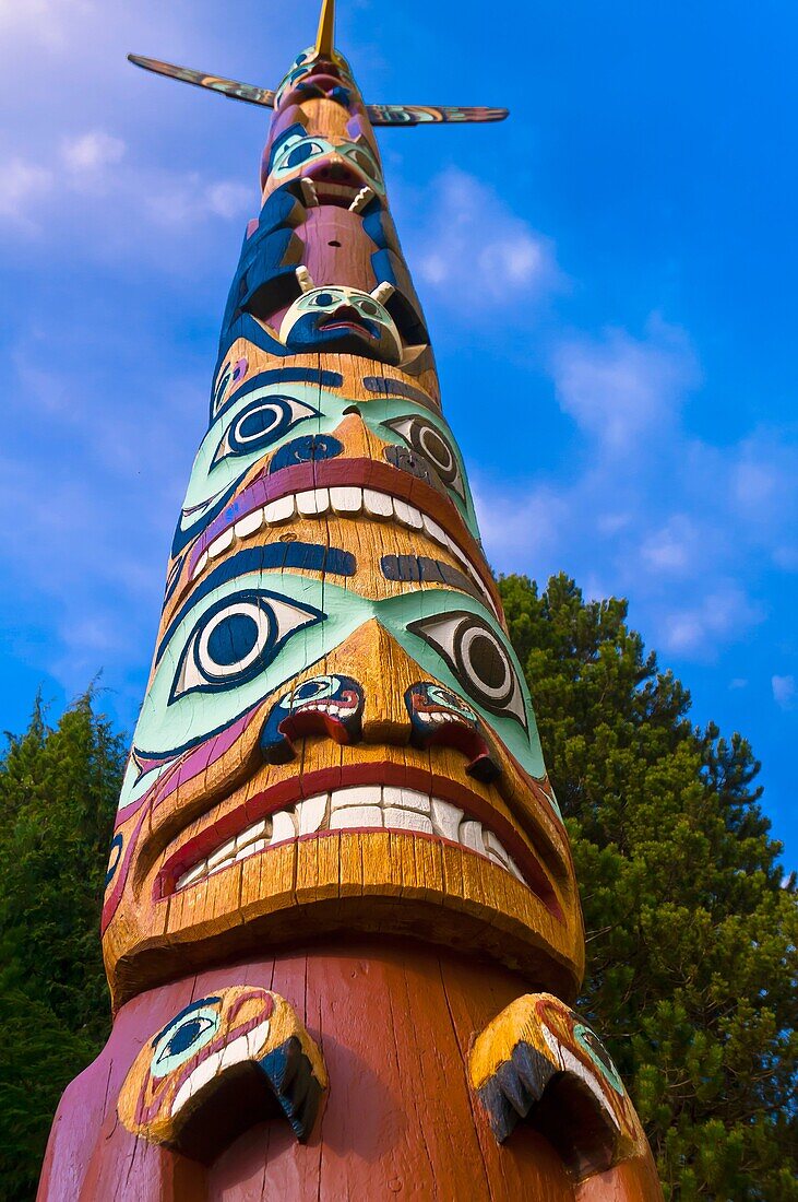 Saxman totem poles largest collection of totem poles in the world, Saxman, near Ketchikan, Southeast Alaska USA