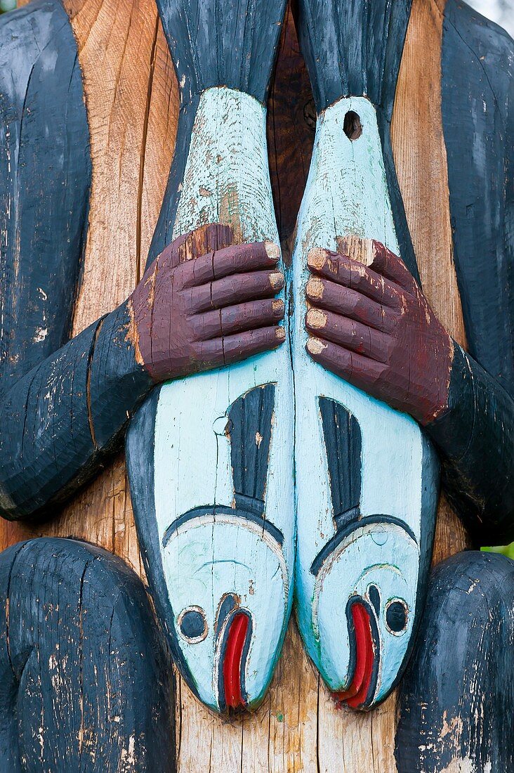 Totem poles, Totem Bight State Park, near Ketchikan, southeast Alaska USA