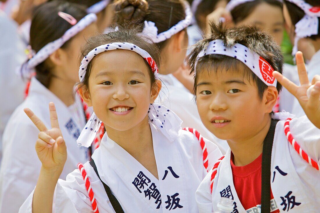 Costumed children in the festival parade