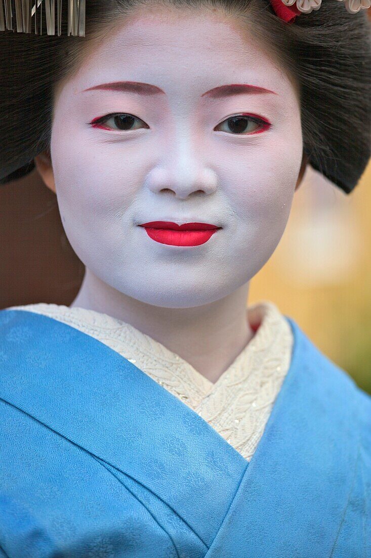 A geisha just after performing a dance in the Gion area of Kyoto