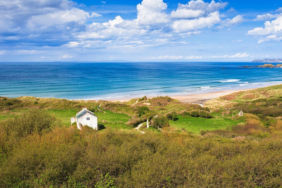 Scenic landscape at White Park Bay in Northern Ireland, Europe