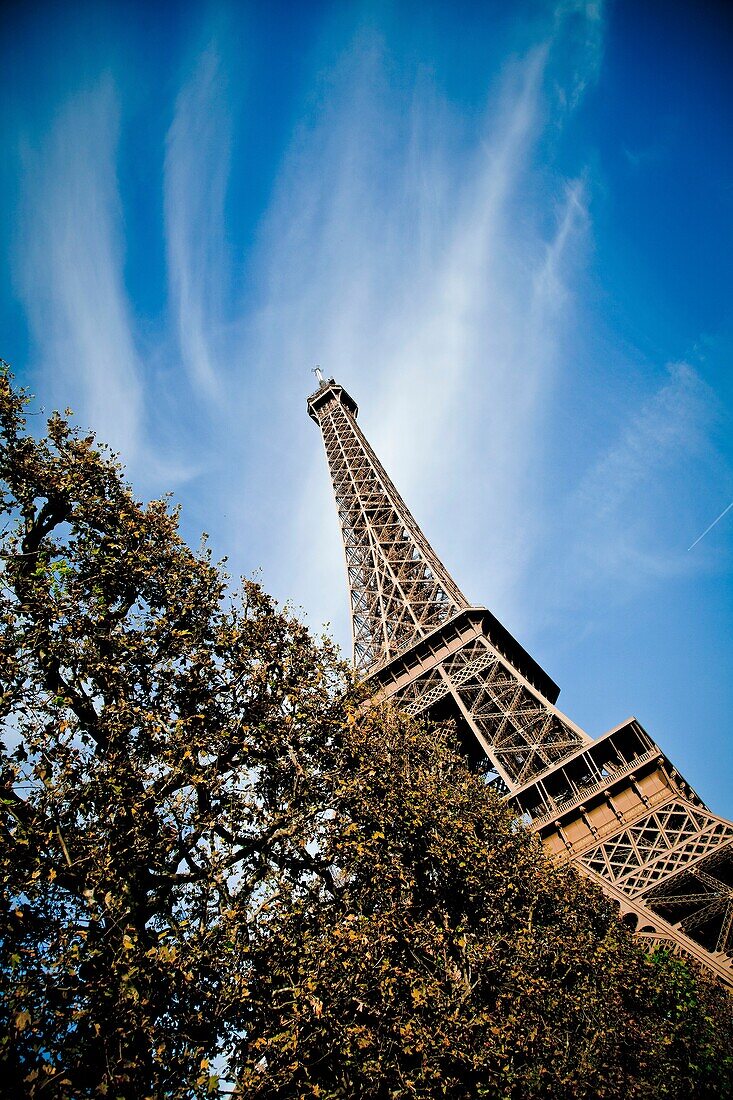 Champ de Mars, park around of Eiffel Tower, Paris, France  No building better symbolises Paris than the Tour Eiffel