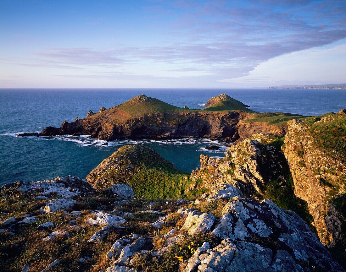 Rumps Point and The Mouls on the Pentire Headland near Polzeath, Cornwall, England, United Kingdom