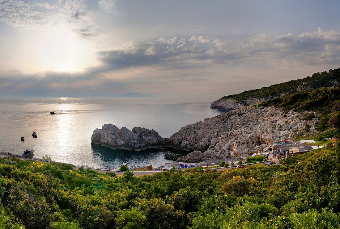 Coast side beach island of Capri Italy