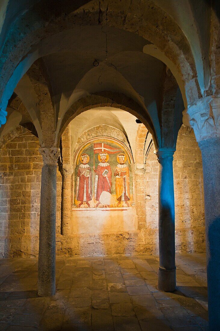 Crypt of San Pietro Church, Tuscania, Viterbo Province, Latium, Italy