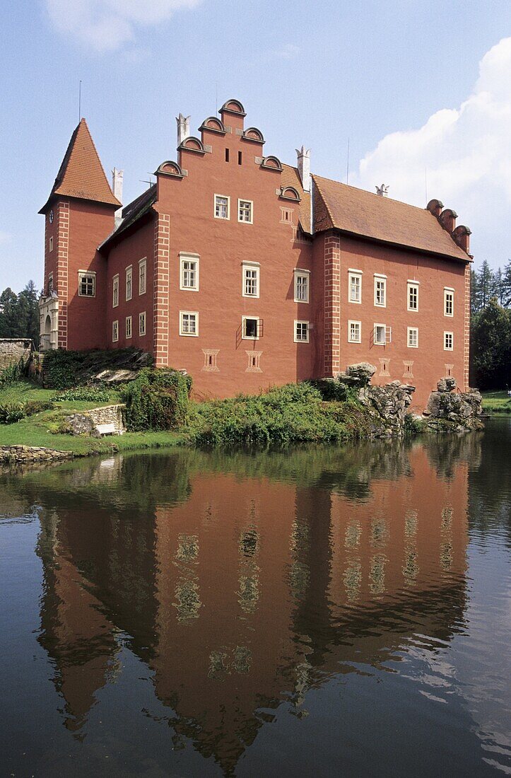 The renaissance castle Cervena Lhota is a top tourist destination in the South Bohemia